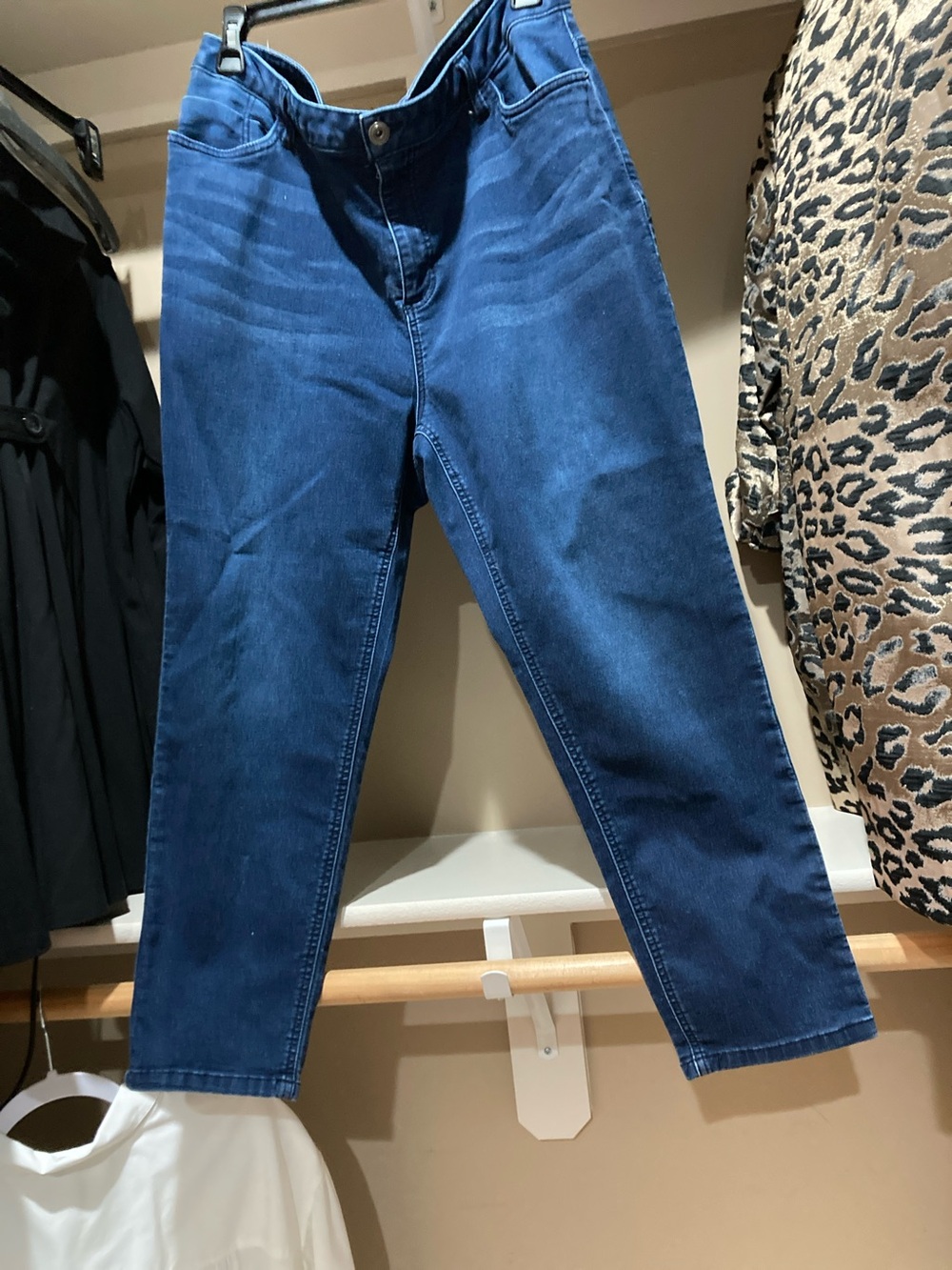Catherines Dark Blue Cropped Straight Jeans